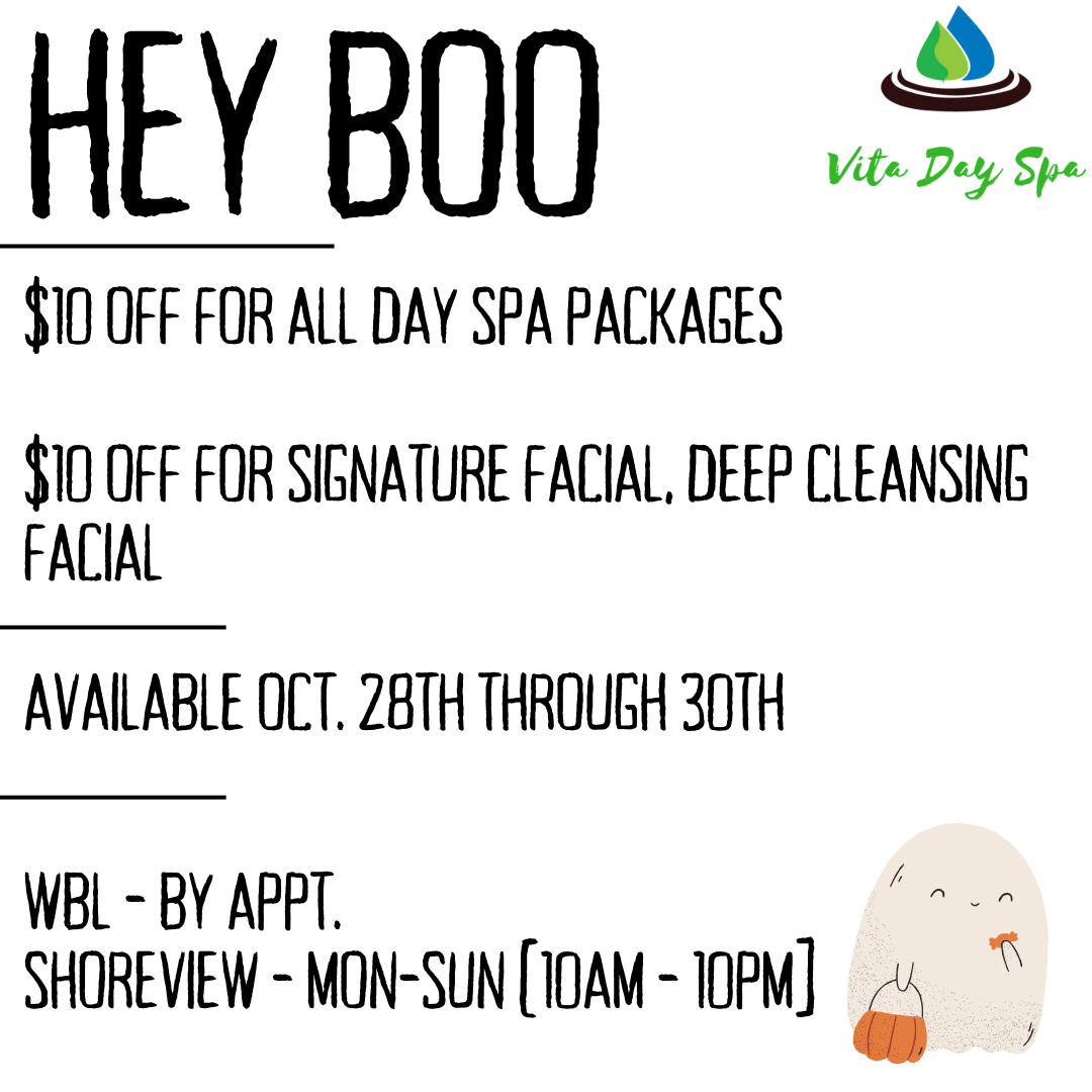 Hey Boo Deals! - Vita Day Spa - Minnesota's Day Spa